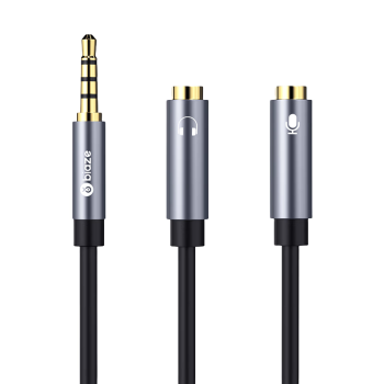 毕亚兹 耳机麦克风一分二转接线 3.5mm音频线手机耳机二合一转换器 笔记本电脑耳麦延长分线器 Y45