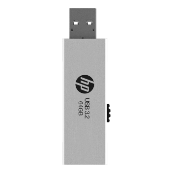 惠普256GB USB3.2 Gen1 U盘 818w 金属u盘 侧伸缩高速读写广泛兼容办公商务学习优盘