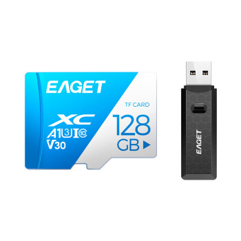 忆捷（EAGET）128GB TF（MicroSD）存储卡A1 U3 V30 C10 行车记录仪&安防监控内存卡 高速耐用原装读卡器套装