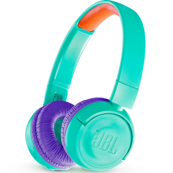 JBL JR300BT 头戴式无线蓝牙儿童益智耳机 低分贝降噪带麦克风英语网课在线教育学习听音乐耳机 绿色