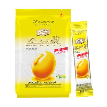 龙王豆浆粉原味480克（30g*16条）独立包装 孕妇冲饮豆粉 可冷水冲泡