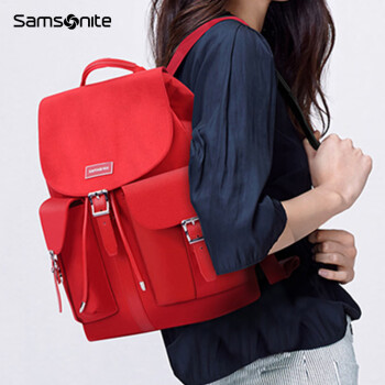 新秀丽（Samsonite）时尚优雅女士双肩包休闲背包 TQ0*40001【红色】