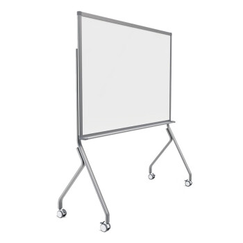 得力（deli）   人字型支架式玻璃白板可移动带轮家用写字板会议（珍珠白亮光） 90x120cm