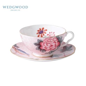 WEDGWOOD威基伍德 杜鹃系列单人杯碟套装-粉色 骨瓷欧式精致下午茶咖啡具