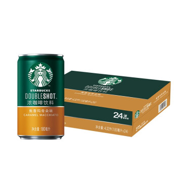 星巴克（Starbucks）星倍醇 焦香玛奇朵180ml*24罐 浓咖啡饮料(新老包装随机发货)
