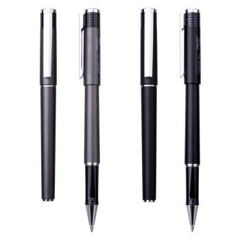 得力黑色1.0mm大容量拔帽签字笔S144（单支） 子弹头签字笔 中性笔 老板经理领导签字笔
