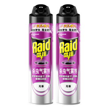 雷达(Raid)  杀虫气雾剂 杀蟑 杀飞虫 无香 600ml*2瓶 杀虫剂 灭蟑 灭虫剂 除虫剂 杀虫水