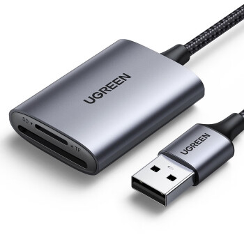 绿联（UGREEN）USB3.0高速读卡器 SD/TF卡多合一 支持单反相机 行车记录仪 监控存储 双卡双读 80887