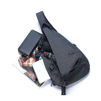 PLOVER手包斜挎包小背包多功能胸包单肩XB002 黑色