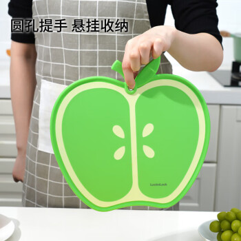 乐扣乐扣（LOCK&LOCK）抗菌蔬菜形菜板 双面水果辅食卡通案板砧板塑料切菜板 苹果CKD065