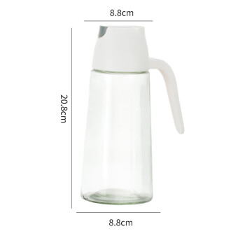 爱之旅不挂油大容量玻璃油瓶自动开合 玻璃油壶640ml单只白色