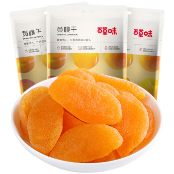 百草味 黄桃干100g*3袋 桃子肉零食蜜饯水果干