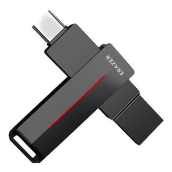 联想异能者32GB Type-C USB3.2 U盘 F502 MAX 枪色读速150MB/s手机电脑两用360°旋转双接口优盘