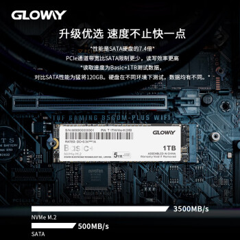 光威（Gloway）1TB SSD固态硬盘 M.2接口(NVMe协议) PCIe 3.0x4 Basic+系列