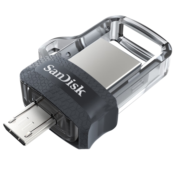 闪迪(SanDisk) 256GB MicroUSB接口 U盘 DD3酷捷黑色 安卓手机平板电脑双接口 迷你便携安全加密u盘