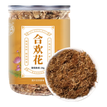 养益君 合欢花60g（30g*2罐）整朵合欢花马缨花绒花合欢花绒 养生茶饮