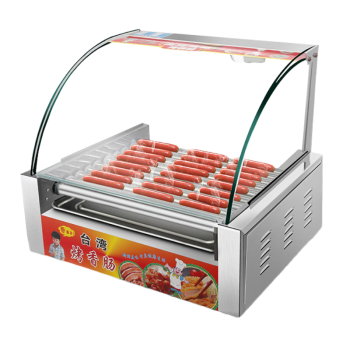 QKEJ   烤肠机商用不锈钢全自动10管小型迷你烤香肠机热狗机器   10管烤肠机