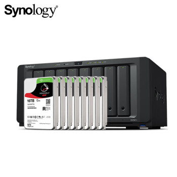 群晖Synology DS1821+四核心8盘位NAS网络存储服务器搭配8块希捷(Seagate)16TB酷狼pro ST16000NE000硬盘套装