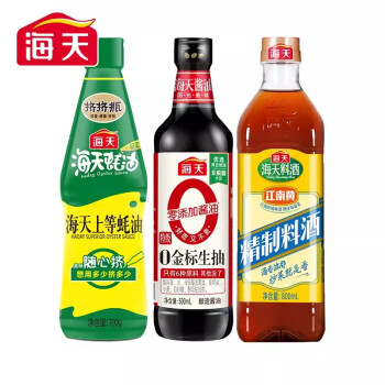 海天 0金标生抽500ml+上等蚝油700g+精制料酒800ml JS