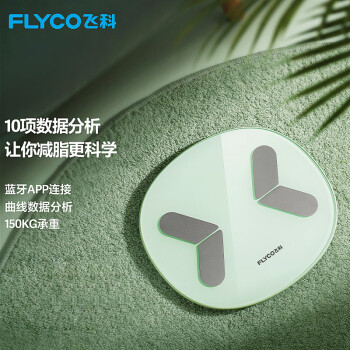 飞科（FLYCO）电子秤 精准app人体智能体重秤体脂秤家用健康秤 FH7037【萌动绿】