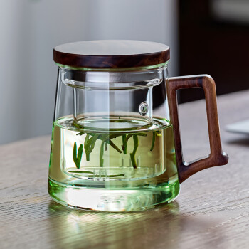泥也泡茶杯茶水分离绿茶杯加厚耐高温办公杯家用喝茶水杯