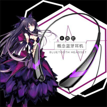 概念动漫无线蓝牙耳机插卡初音未来二次元狂三可爱学生运动挂脖式十香