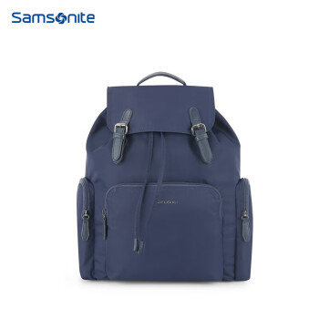 新秀丽（Samsonite）双肩包女大容量百搭商务风翻盖笔记本电脑包 蓝色 TR1*01017