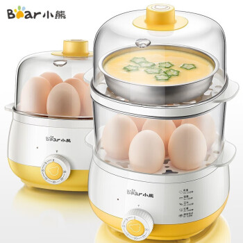 小熊（Bear）煮蛋器迷你自动断电多功能煮鸡蛋早餐神器蒸鸡蛋羹双层大容量蒸蛋器 ZDQ-A14R1