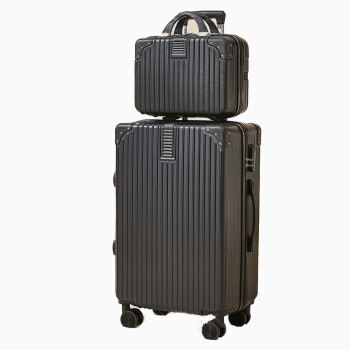 立都（LIDU）行李箱可扩展密码箱旅行箱大容量黑色子母箱22英寸