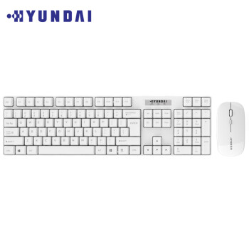 现代（HYUNDAI）键鼠套装 无线充电键鼠套装 办公键盘鼠标套装 电脑鼠标键盘 白色 NK3000C 
