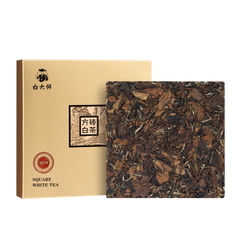 白大师白茶茶砖福鼎白茶寿眉200g 2019年松压茶盒装