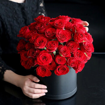 京东鲜花七夕鲜花同城速配生日礼物纪念日告白52朵红玫瑰抱抱桶送女友老婆