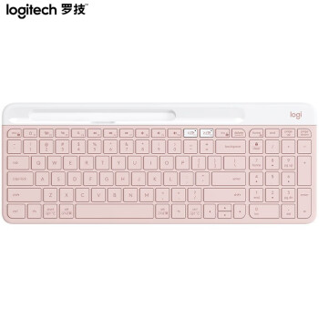 罗技（Logitech） K580 无线键盘 超薄轻音键盘 多设备无线办公笔记本平板ipad手机键盘 K580 粉色