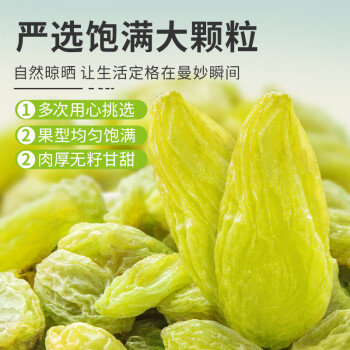 舌里  绿珍珠葡萄干 新疆特产吐鲁番提子干 干果零食免洗即食250/袋
