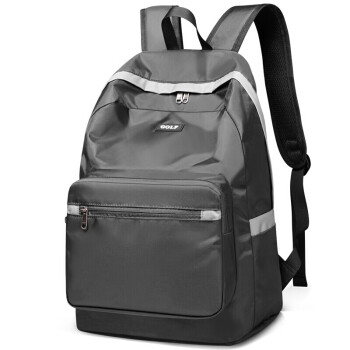 高尔夫GOLF双肩包可折叠电脑背包书包15英寸大容量防泼水轻便收纳携带户外旅行包 灰色
