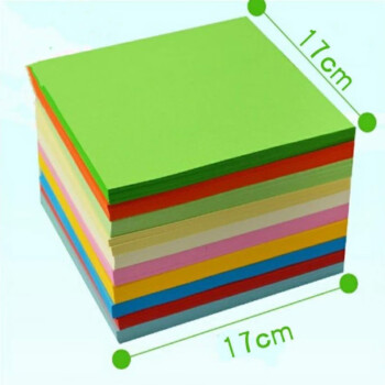 儿童彩色手工纸a4彩纸正方形折纸软卡纸小学生幼儿园美术课剪纸1717