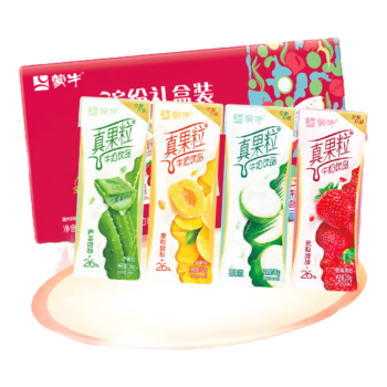 蒙牛真果粒牛奶饮品（草莓+芦荟+椰果+桃果粒）250g*24盒端午礼盒