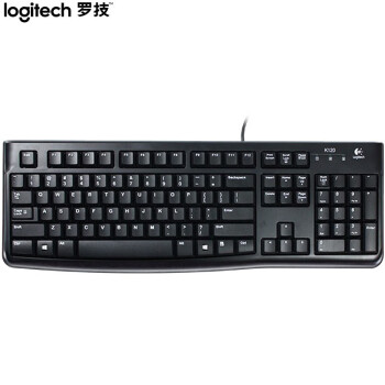罗技 黑色有线键盘USB电脑台式机笔记本家用办公全尺寸键盘K120