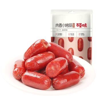 百草味肉香小烤肠烟熏味迷你香肠肉干肉脯猪肉类休闲零食即食60g
