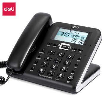 得力（deli）790电话机座机 固定电话 办公家用 30°倾角 温度显示 黑色【ZY】