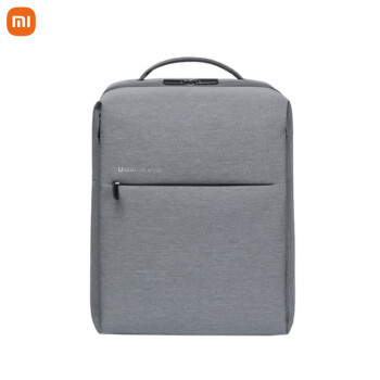 小米（MI）极简都市双肩包 休闲商务笔记本电脑包15.6英寸 男女书包双肩背包 浅灰色