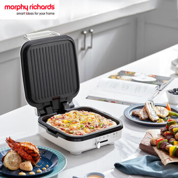 摩飞（Morphyrichards）电饼铛家用早餐机小型多功能煎烤锅轻食面包吐司压烤机华夫饼机 MR8600椰奶白