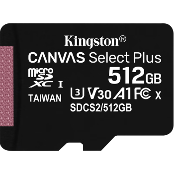 金士顿（Kingston）512GB TF（MicroSD） 存储卡 U3 A1 V30 手机内存卡 switch内存卡 读速100MB/s 运动相机