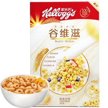 家乐氏kellogg谷维滋蜂蜜燕麦圈牛奶冲泡进口即食冲饮粗粮谷物早餐310