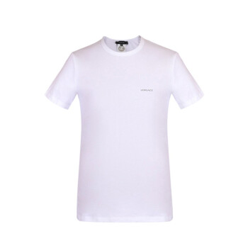 范思哲 VERSACE 男士棉氨纶圆领短袖T恤 白色 AUU04023 AC00058 A1001 4码/M码