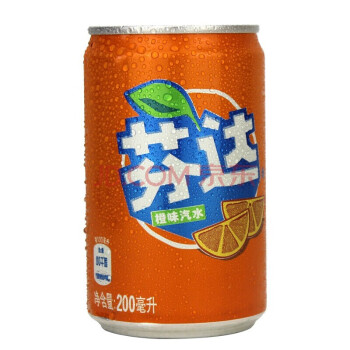 芬达橙味含糖碳酸饮料 CAN200ML*12/全纸包（SLEEK罐）