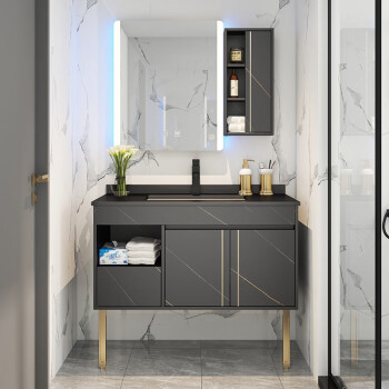 赛恩莎浴室柜组合岩板现代简约大理石洗手盆洗脸盆柜台盆柜卫生间小