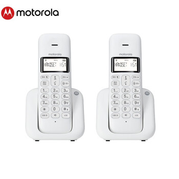 摩托罗拉（Motorola）T301C数字无绳电话机无线座机大屏幕清晰免提办公家用单机 白色【一拖一】