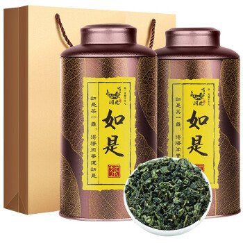 润虎铁观音茶叶 504g(252g*2罐)清香型香气年货茶叶礼盒装罐装兰花香