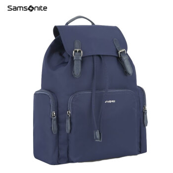 新秀丽（Samsonite）双肩包女士通勤旅游背包大容量简约双肩背包 蓝色 TR1*01017